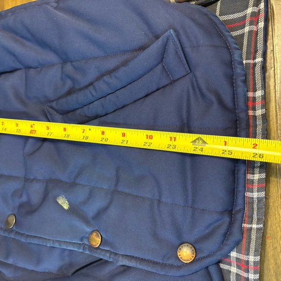 Barbour Blue Quilted Trekker Vest Waist Coat Small Winter Mens S Plaid Navy - Picture 5 of 6
